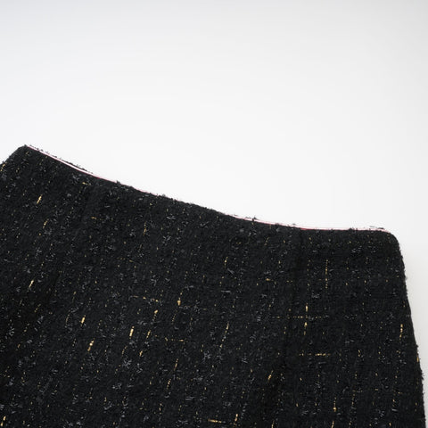 Léonie Feather-Cuff Two-Piece Set — Black & Pink
