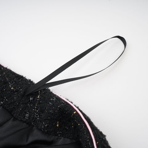 Léonie Feather-Cuff Two-Piece Set — Black & Pink
