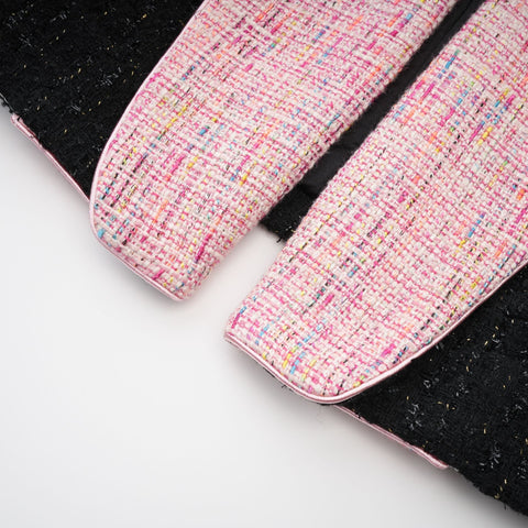 Léonie Feather-Cuff Two-Piece Set — Black & Pink