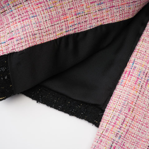 Léonie Feather-Cuff Two-Piece Set — Black & Pink