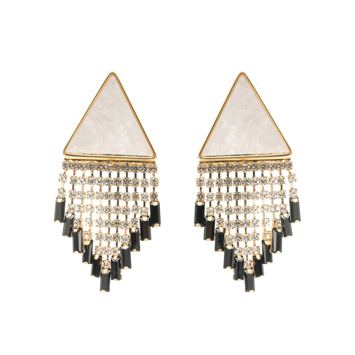 Fringed Triangle Earrings