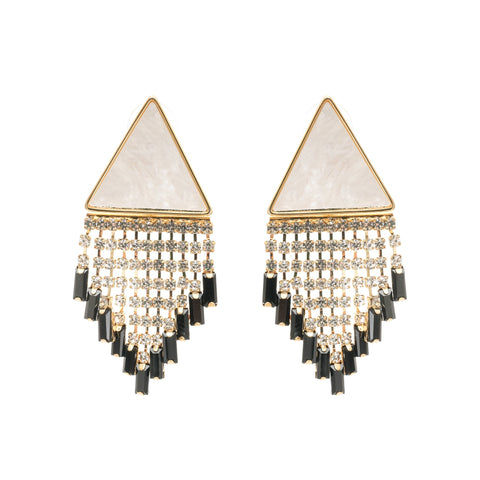 Fringed Triangle Earrings