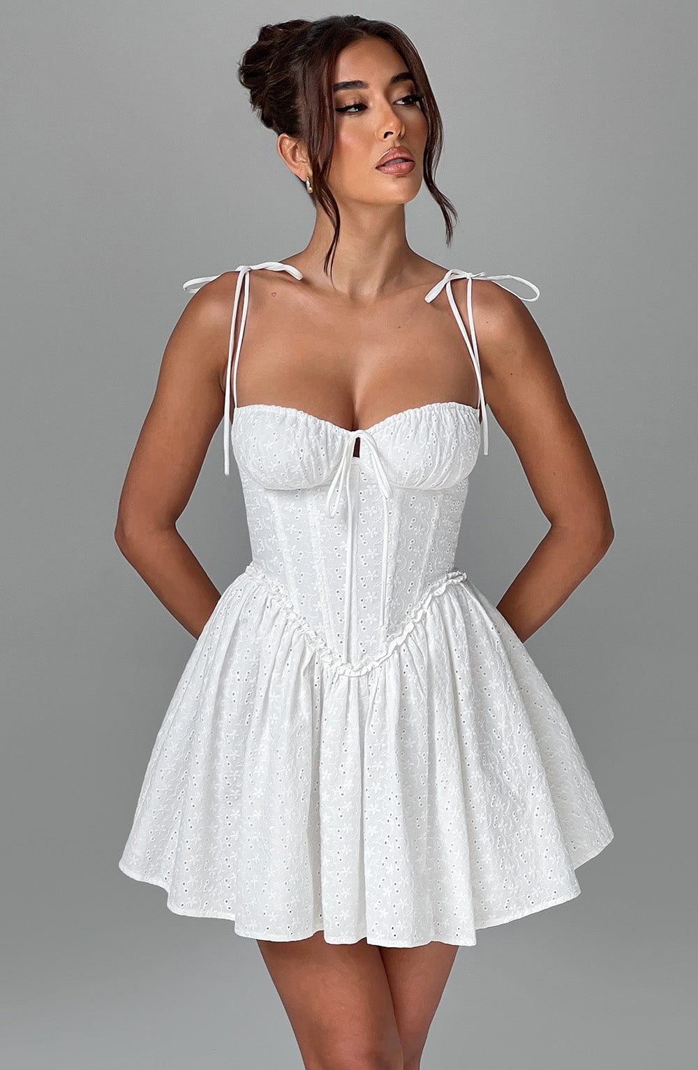 Phoebe Mini Dress — Ivory, Cuavan