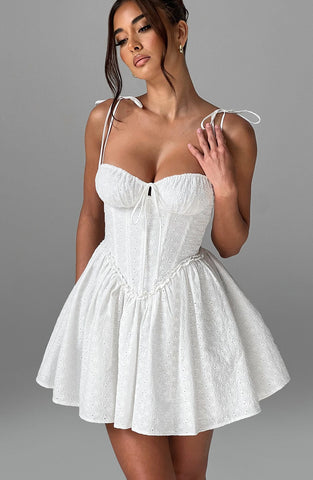 Phoebe Mini Dress — Ivory, Cuavan