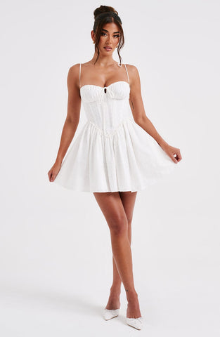 Phoebe Mini Dress — Ivory, Cuavan