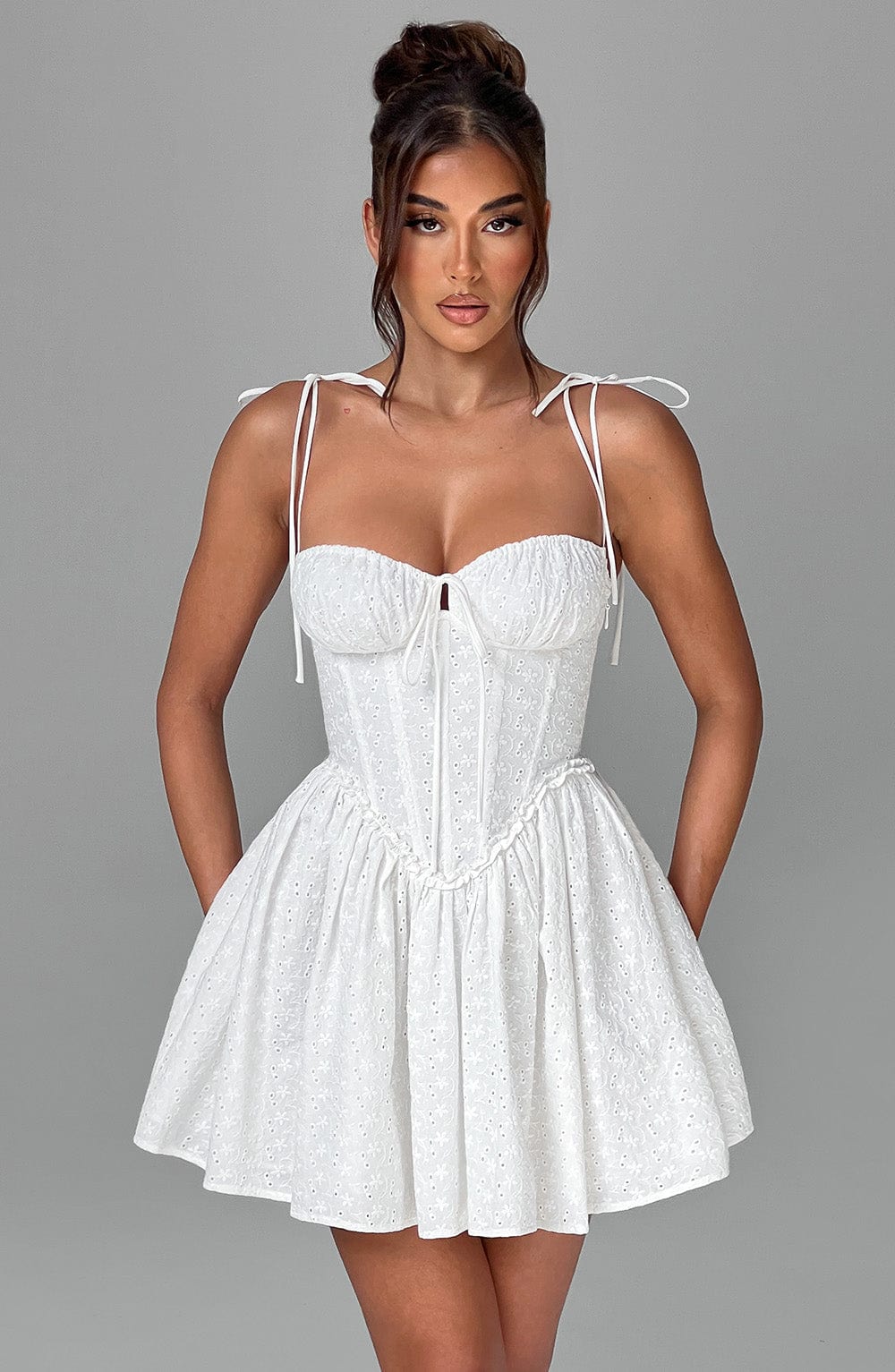 Phoebe Mini Dress — Ivory, Cuavan