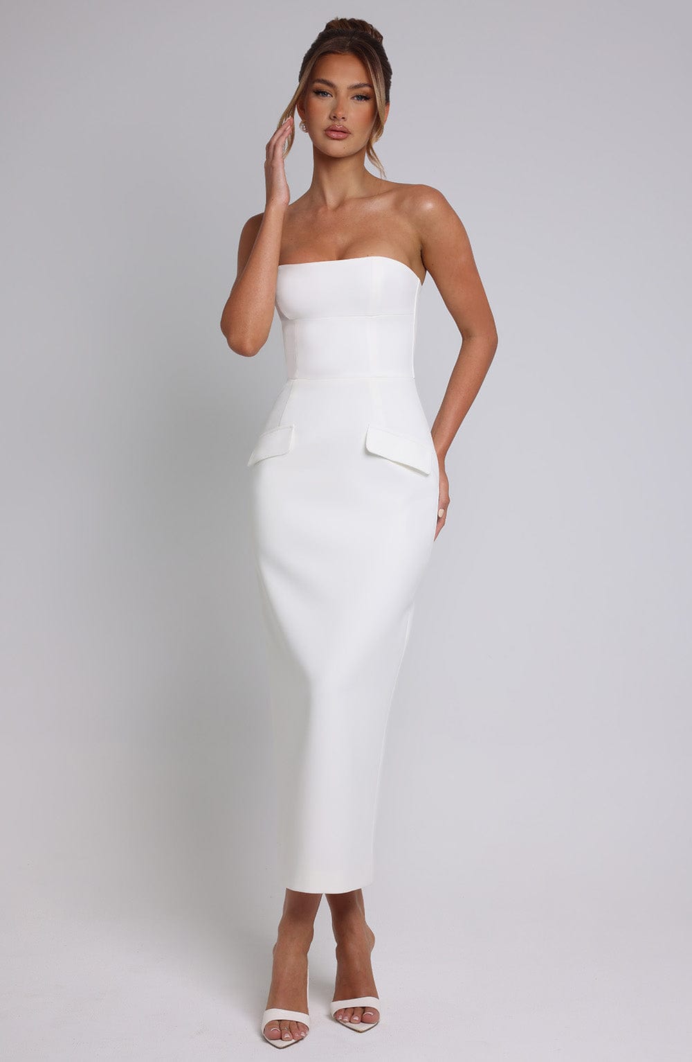 Roxanne Midaxi Dress — Ivory, Cuavan