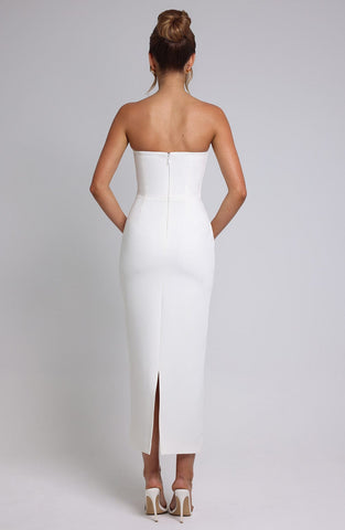 Roxanne Midaxi Dress — Ivory, Cuavan