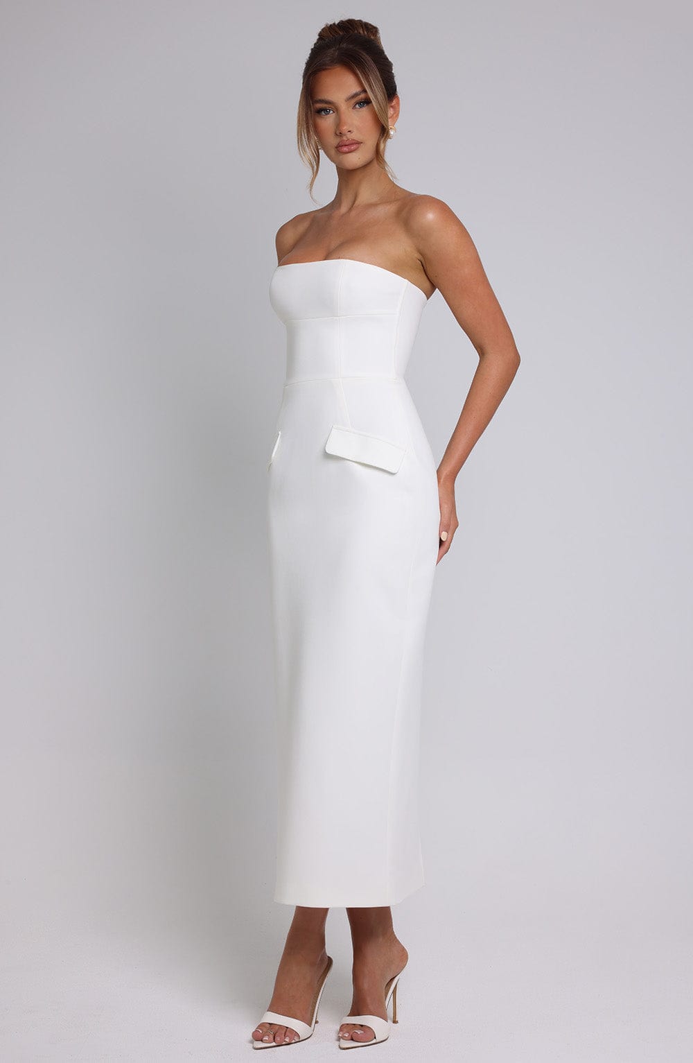 Roxanne Midaxi Dress — Ivory, Cuavan
