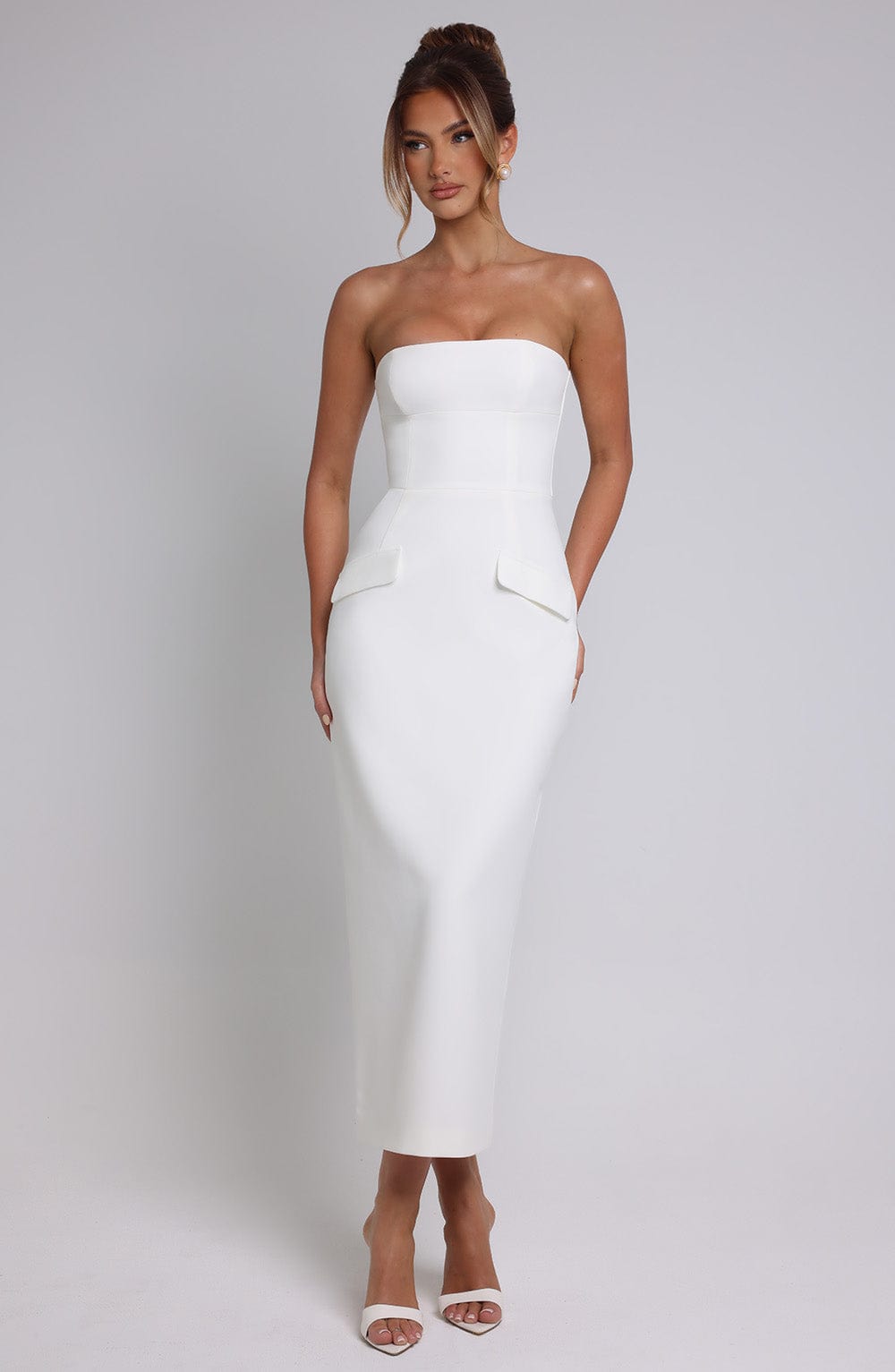 Roxanne Midaxi Dress — Ivory, Cuavan