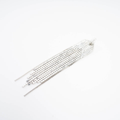 Fringed Silver Drop Earrings