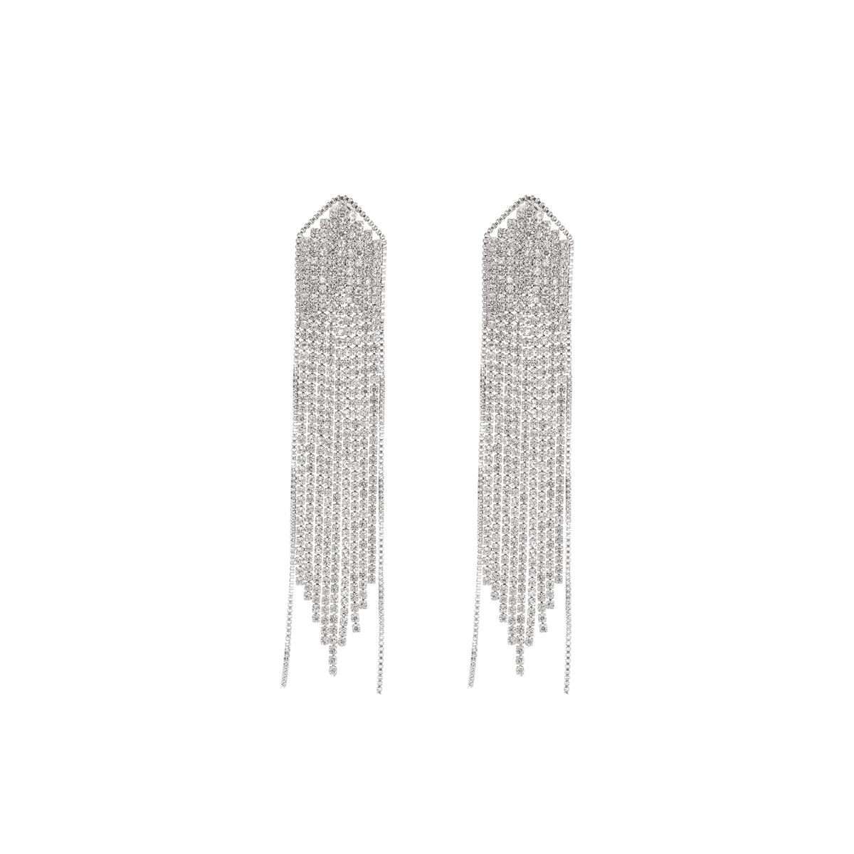 Fringed Silver Drop Earrings