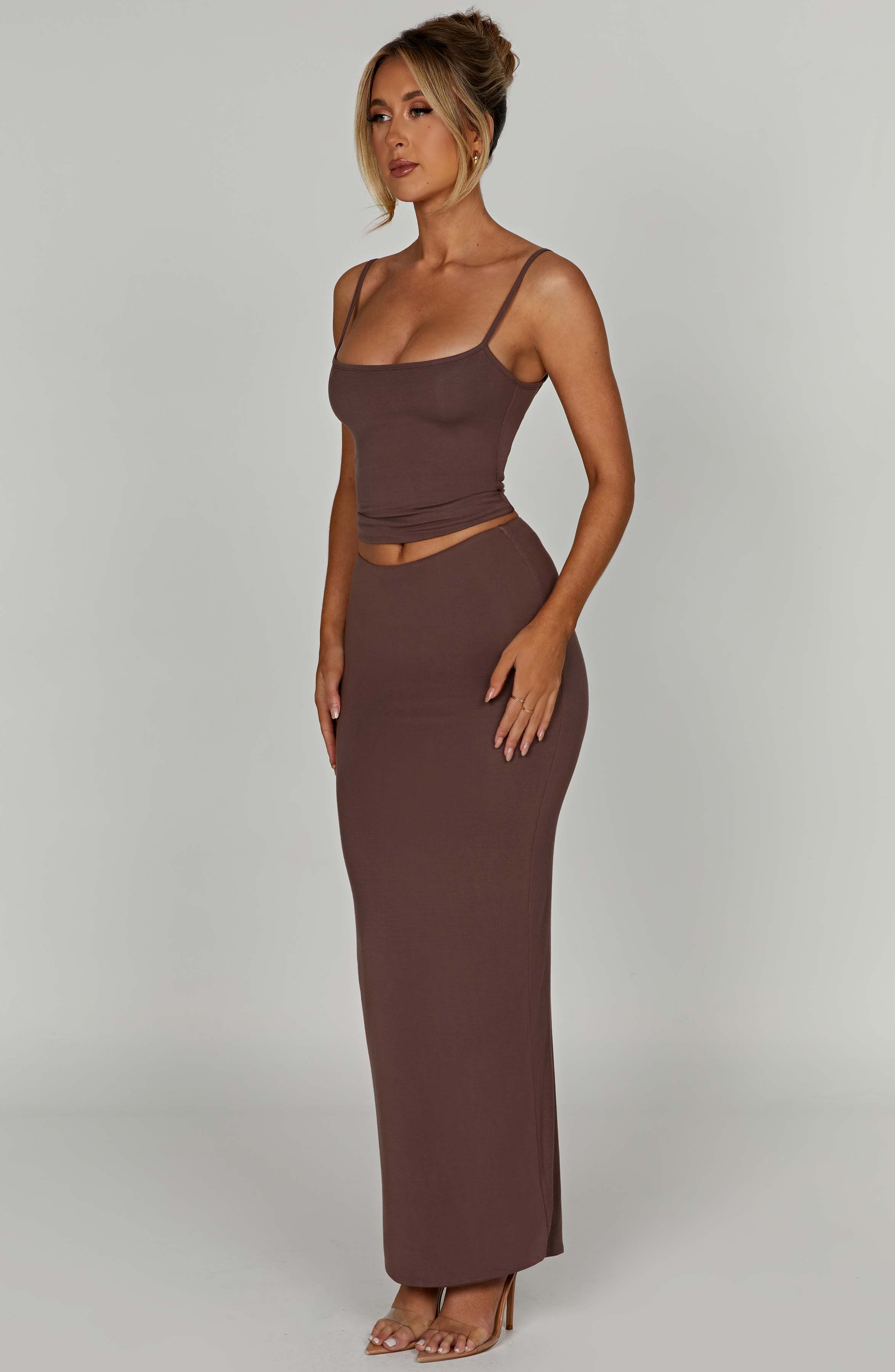 Yazmin Maxi Skirt — Chocolate, Cuavan