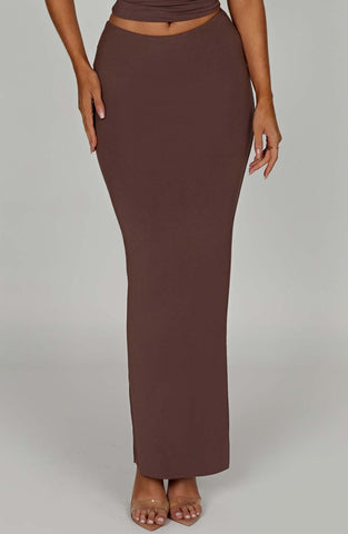 Yazmin Maxi Skirt — Chocolate, Cuavan