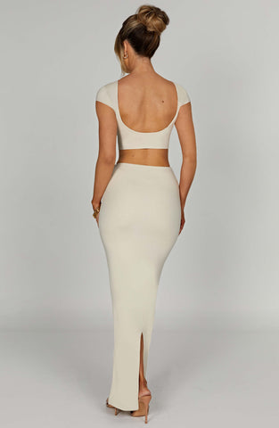 Yazmin Maxi Skirt — Cream, Cuavan