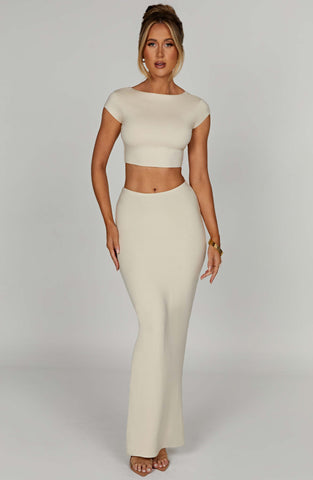 Yazmin Maxi Skirt — Cream, Cuavan