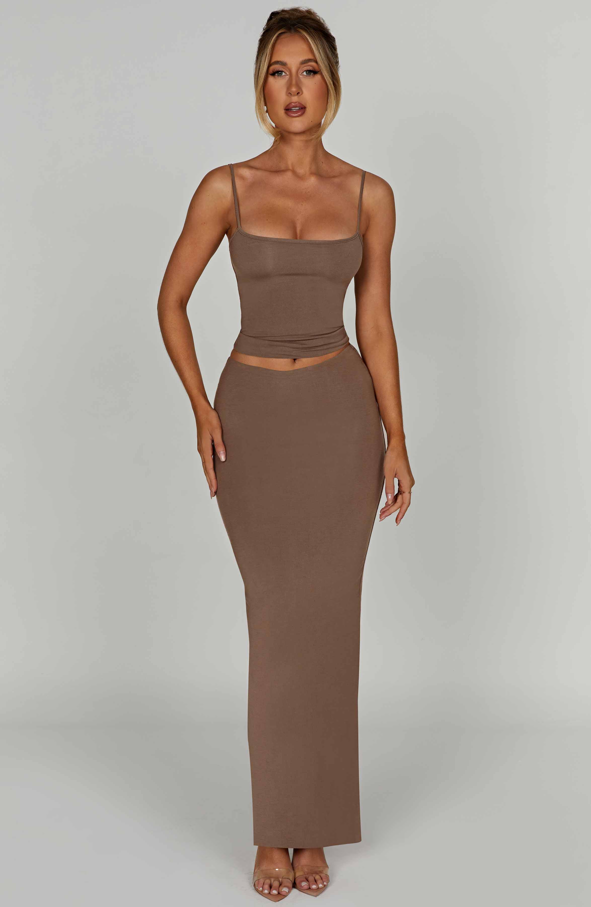 Yazmin Maxi Skirt — Mocha, Cuavan