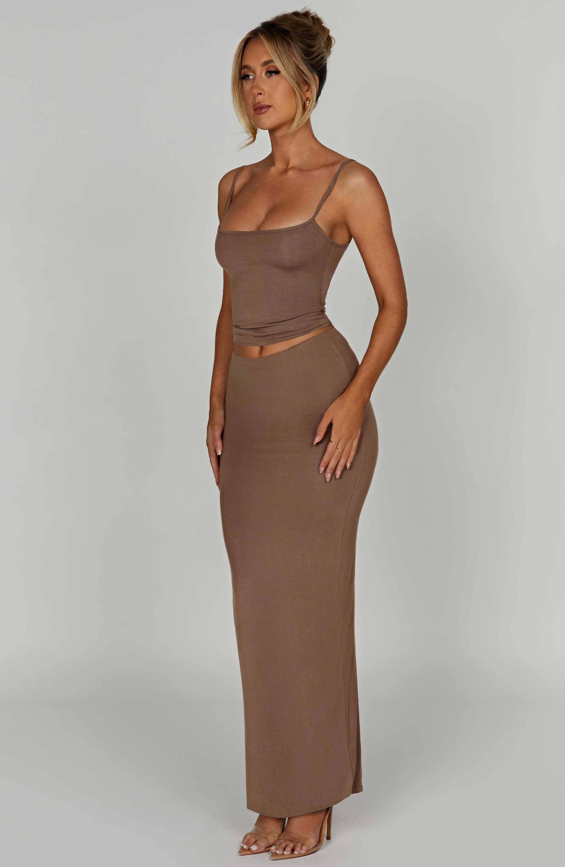 Yazmin Maxi Skirt — Mocha, Cuavan