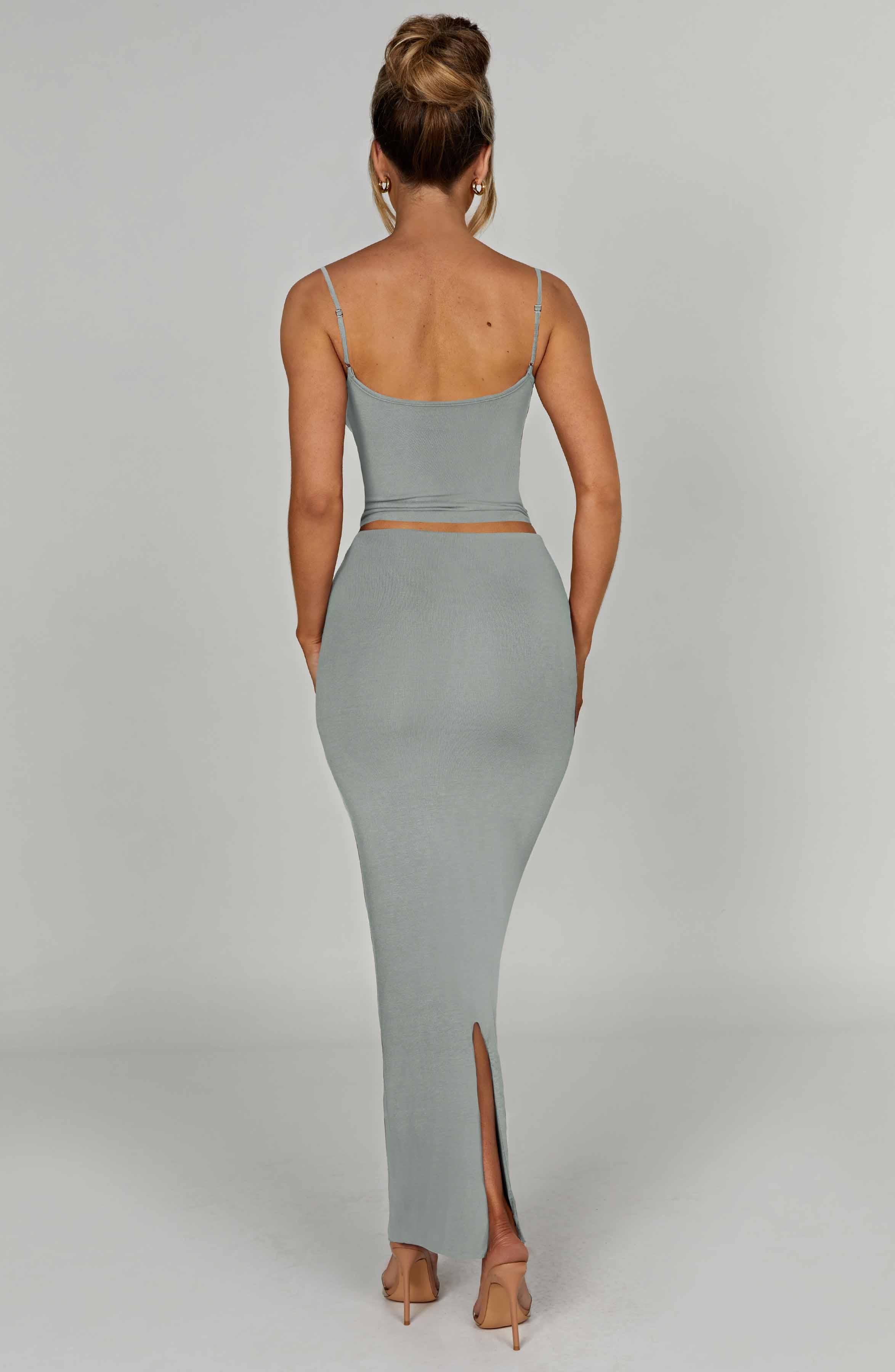 Yazmin Maxi Skirt — Steel, Cuavan