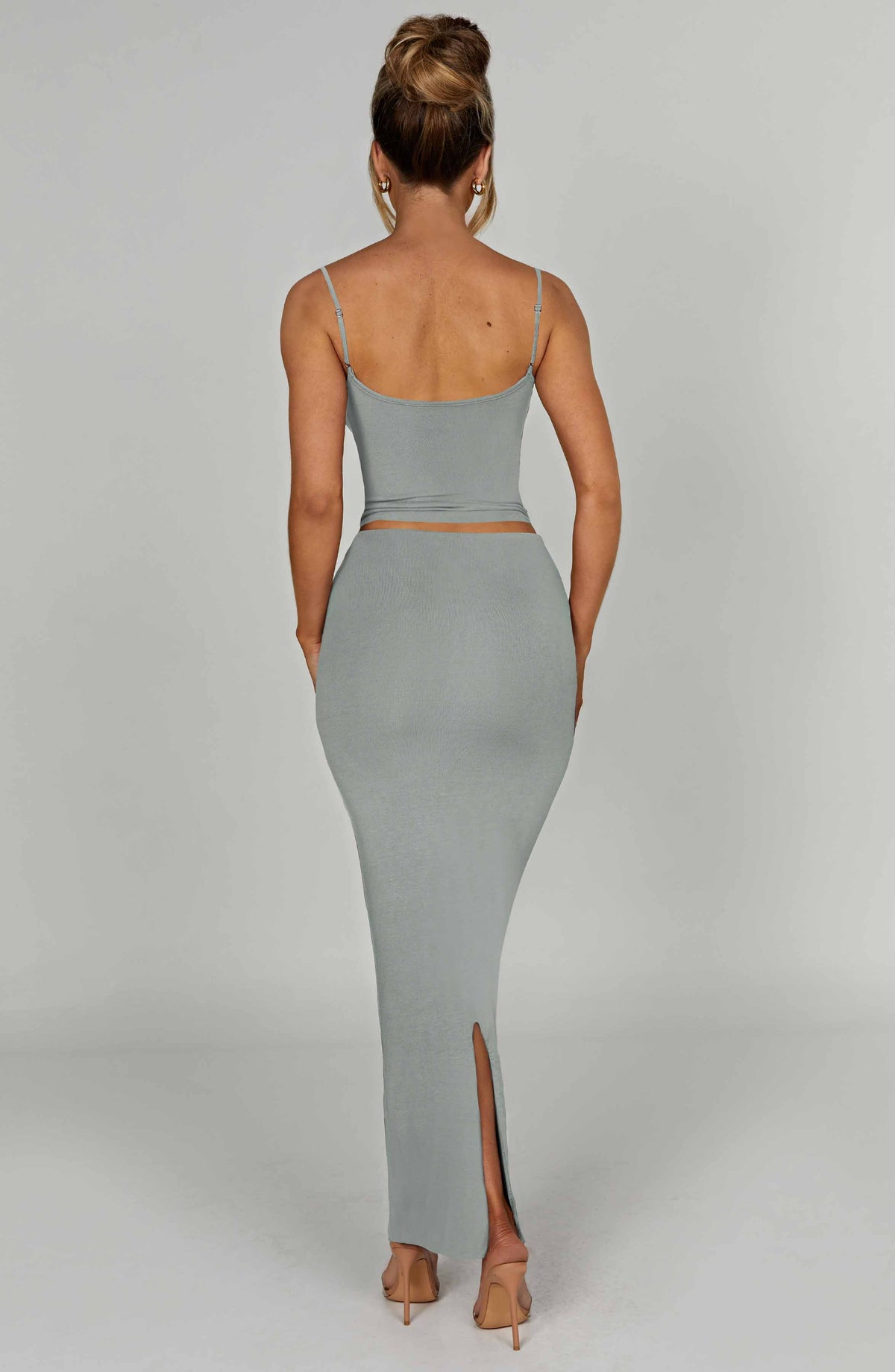 Yazmin Maxi Skirt — Steel, Cuavan